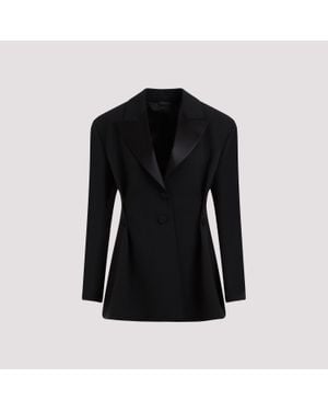 Givenchy Elegant Virgin Wool Jacket With Peak Lapels For - Black
