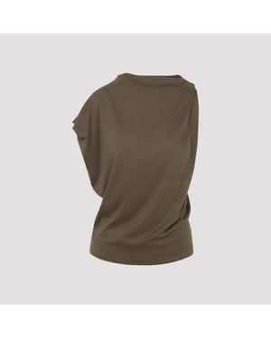 Jacquemus Dark The Drap Cotton Top - Green
