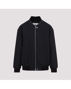 Jil Sander Bomber Jacket With Ribbed Cuffs - Black