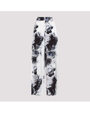 McQueen Silk Trousers - White