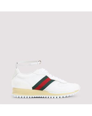 Gucci Bianco Lace-Up Trainers - White