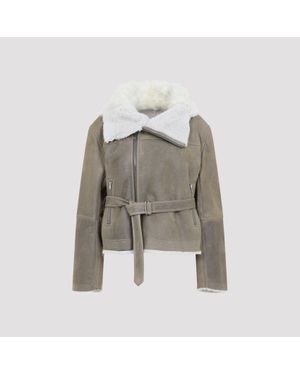 Rick Owens Cropped Flight Shearling Jacket - Multicolour
