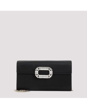 Roger Vivier Envelope Flap Sexy Choc Buckle Clutch - Black