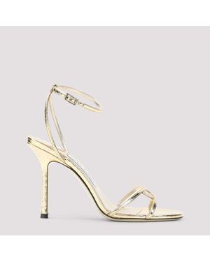 Jimmy Choo 1998 Leo Candy Wrap Leather Sandals - Metallic