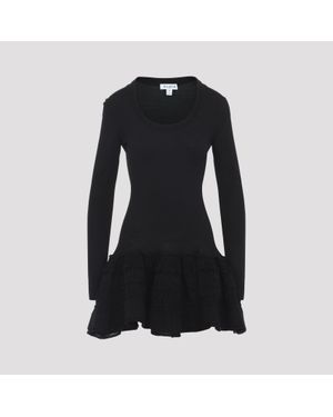 Alaïa Alaia Ruffle Wool Mini Dress - Black