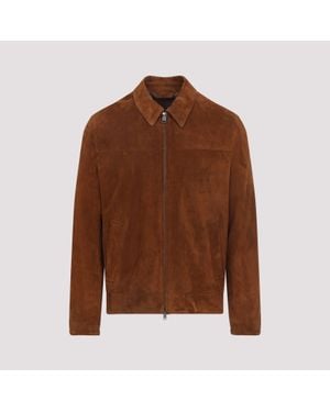 Brioni Suede Leather Jacket - Brown