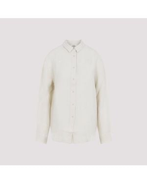 PANGAIA Bone Linen Summer Linen Overshirt - White
