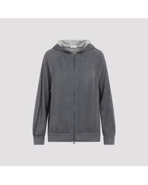 Brunello Cucinelli Full Zip Monile Sweatshirt - Grey