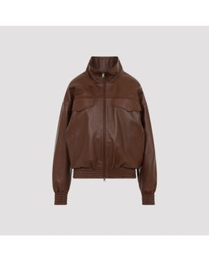 Balenciaga Castor High Collar Blouson - Brown