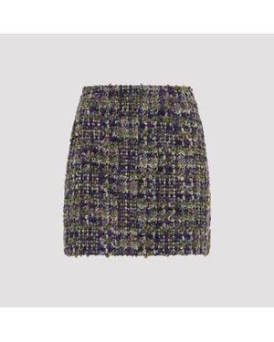 Saint Laurent Tweed Mini Skirt - Grey