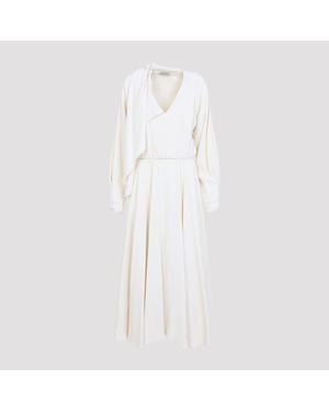 Alberta Ferretti Enver Satin Dress - White