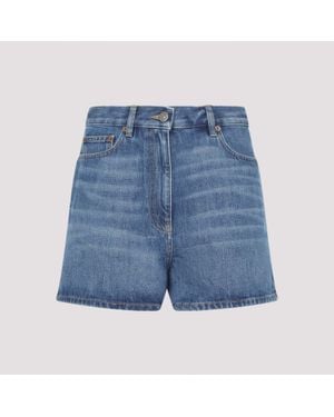 Valentino Medium Cotton Denim Shorts - Blue