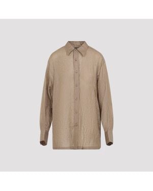 Carven Drop Sleeve Silk Shirt - Natural