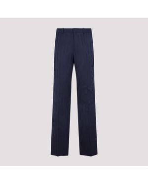 Off-White c/o Virgil Abloh Virgin Wool Slim Trousers For - Blue