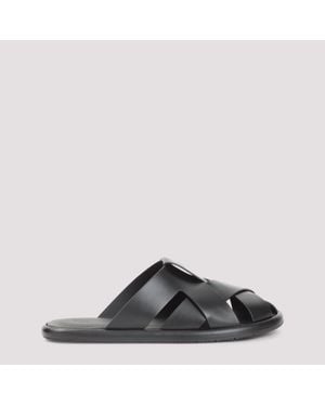 Giorgio Armani Leather Sandals - Black