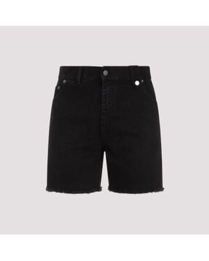 Egonlab Black Stonewashed Cotton Denim Shorts
