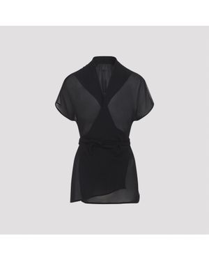 Rick Owens Wrap Ss Top - Black
