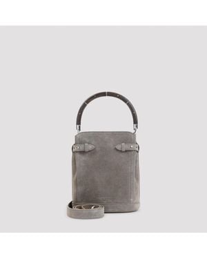 Ralph Lauren Leather Bucket Handbag With 17Cm X 20Cm X 12Cm Dimensions - Grey