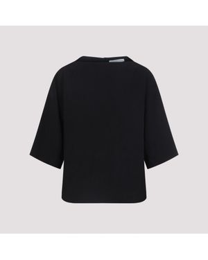 Studio Nicholson Bascom Short-Sleeve Back-Button Top - Black