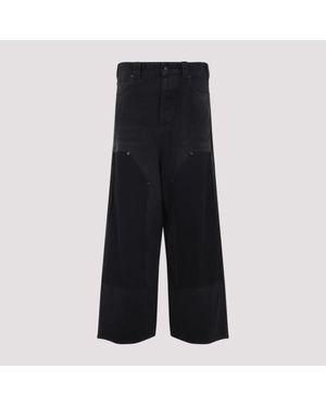 Balenciaga Ripped Off Baggy Jeans - Black