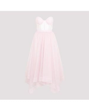 McQueen Bustier Midi Day Dress For - Pink