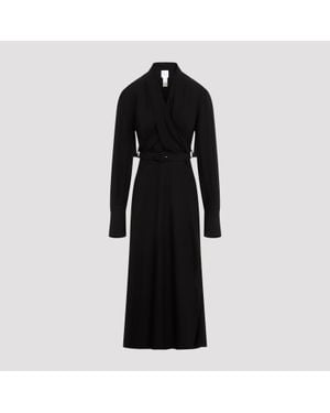 Patou Draped Maxi Day Dress - Black