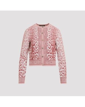 Roberto Cavalli Jaguar Print Cardigan - Pink