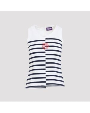 Jean Paul Gaultier Stretch Cotton Asymmetric Tank Top - White
