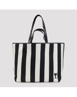 Ami Paris And De Coeur Cotton Shopping Bag - Black