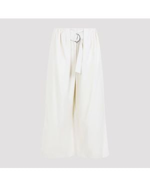 Loewe Cropped Belted Trousers - White