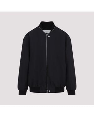 Jil Sander Bomber Jacket With Ribbed Cuffs - Black