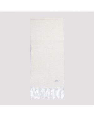 Brioni Elegant Cashmere-Silk Blend Scarf 30X170 - White