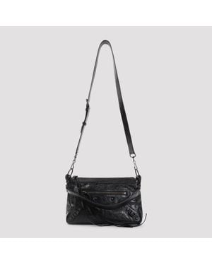Balenciaga Le City Moto S Mini Leather Shoulder Bag - Black