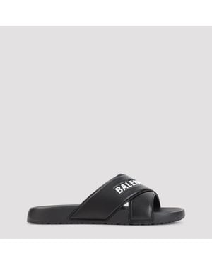 Balenciaga Sporty Pool Slides - Black