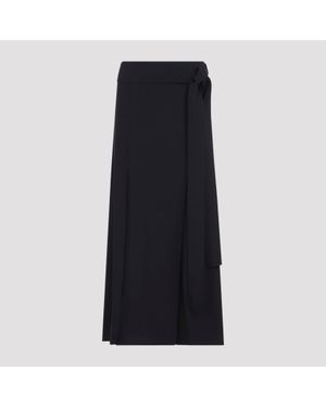 Studio Nicholson Knife Pleat Belted Midi Skirt - Black