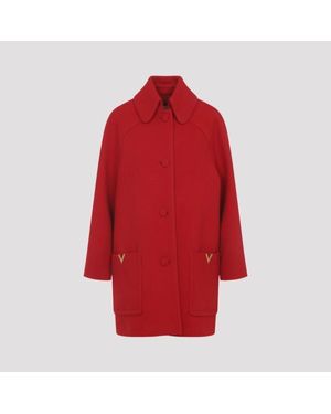 Valentino Virgin Wool Coat - Red