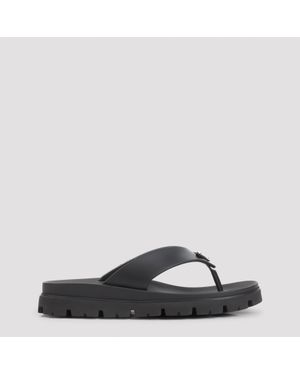 Prada Soft Cage Thongs Sandals - Black