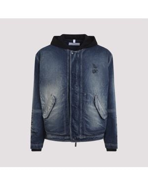Off-White c/o Virgil Abloh Cherry Fleece Cotton Jacket - Blue