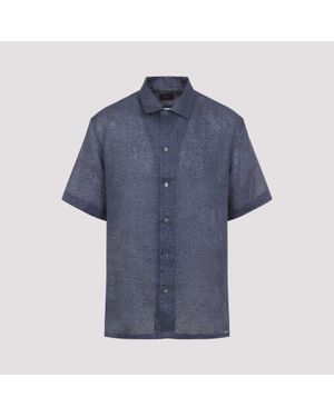 Brioni Cuban Linen Shirt - Blue
