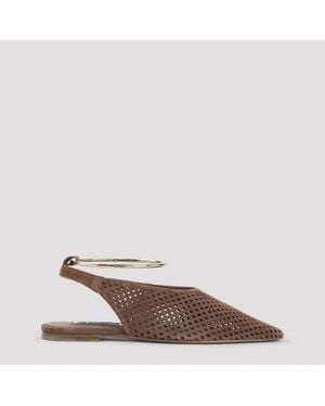 Jil Sander Goat Leather Sling Back - Brown