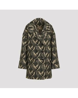 Etro Bouclé Cotton Jacquard Coat - Green