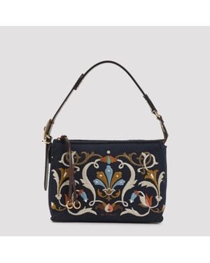 Etro Canvas Hobo S Shouldel Bag - Black