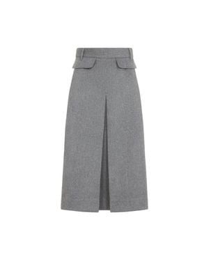 Co. Zy Front-Pocket Midi Skirt - Grey