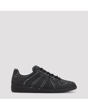 Maison Margiela Replica Leather Trainers - Black