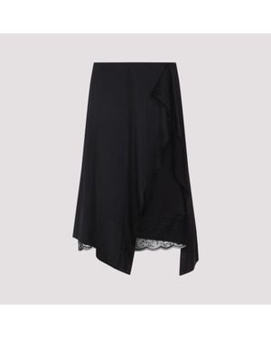 Acne Studios Viscose Midi Skirt - Black