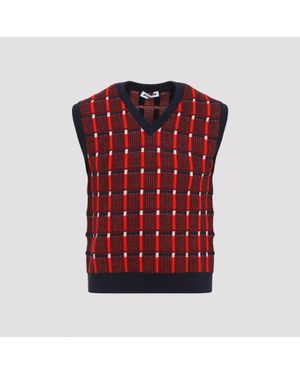 Jil Sander Sleeveless Knitted Vest - Red