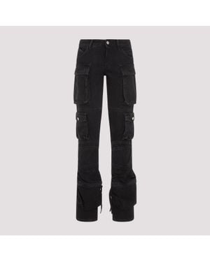 The Attico Chic High-Waisted Cargo Jeans For - Black