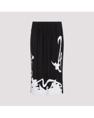 Lanvin Elegant Pleated Midi Skirt - Black