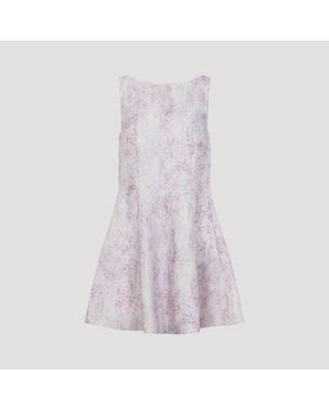 Alberta Ferretti Printed Organza Mini Dress - Purple