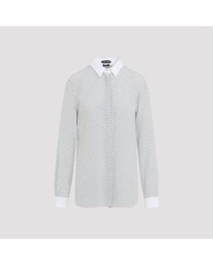 Tom Ford Printed Mulberry Silk Shirt For - White